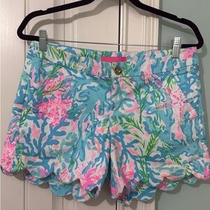 Lilly Pulitzer Blue and Pink High Waist Shorts